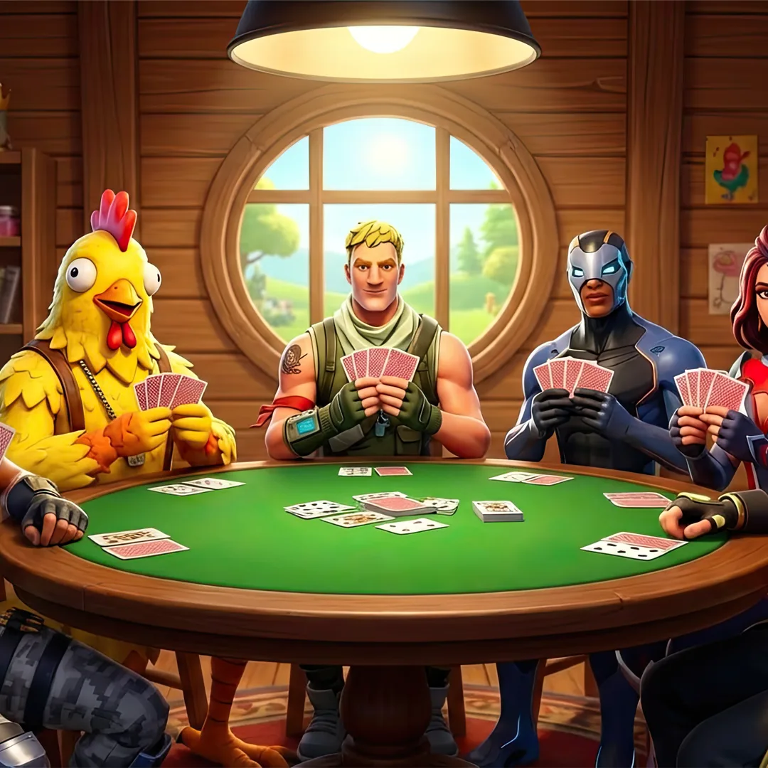 Crazy Cards multiplayer card game in Fortnite with fast-paced gameplay and wild card effects
