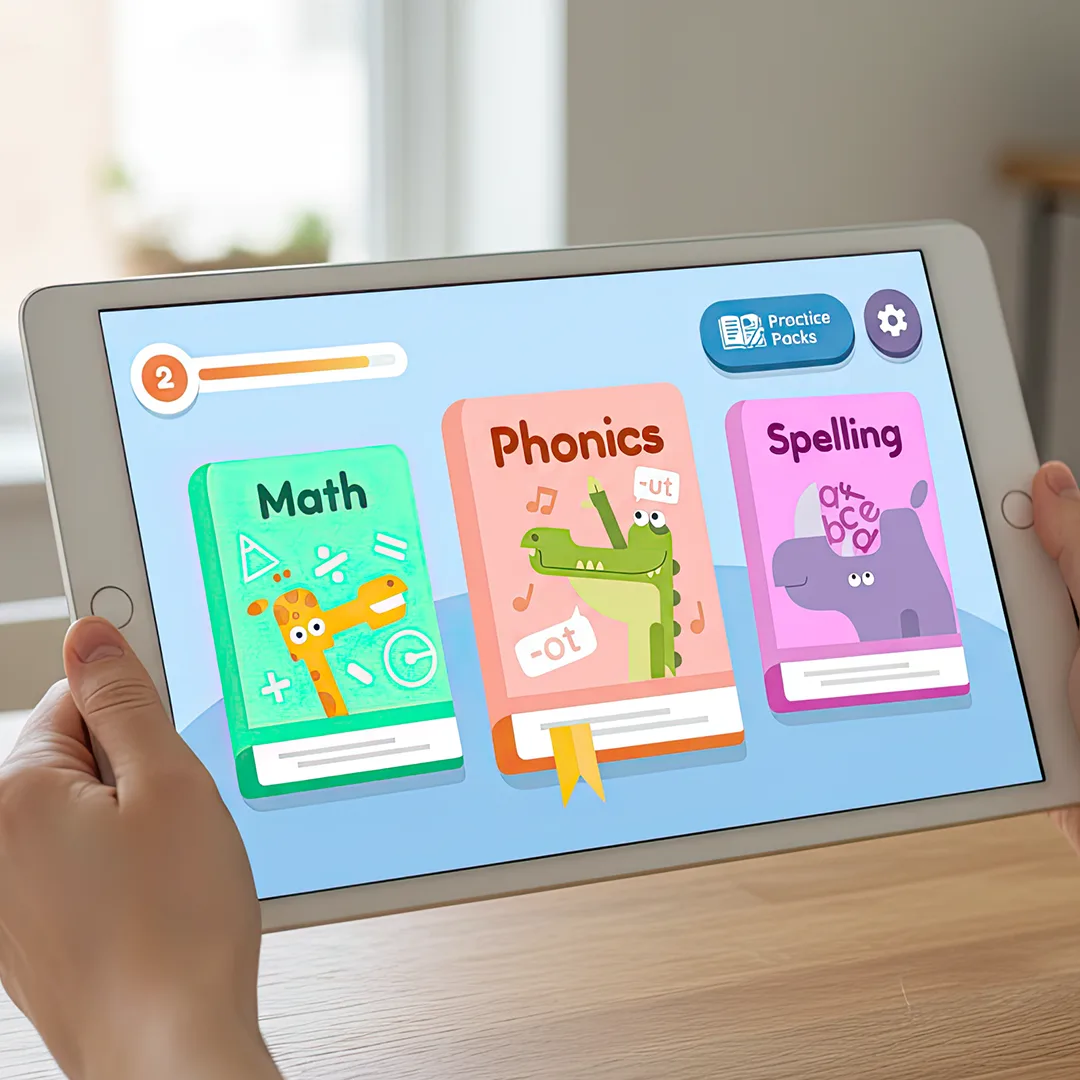 Hooked on Phonics educational app for children with interactive phonics, spelling, and math games