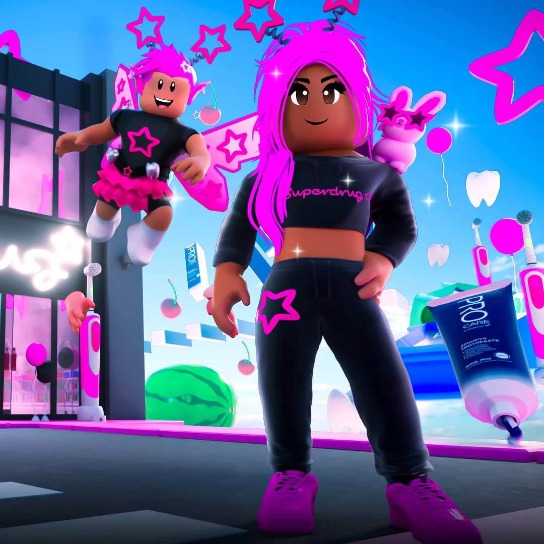 Superdrug branded obstacle course challenge on Roblox with real world store vouchers